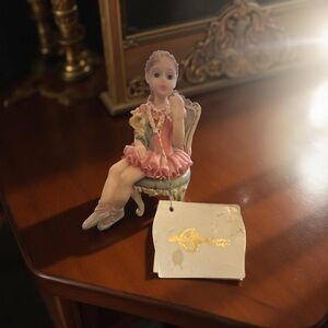 Rare Y2K Montefiori Collection Ballerina Figurine Italy Art Alabastro